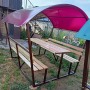 Беседка "Шатёр" с красным карбонатом