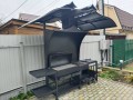 Мангал "Сомали BBQ" с барбекю, печкой, вытяжкой и крышей