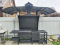 Мангал "Сомали BBQ" с барбекю, печкой, вытяжкой и крышей